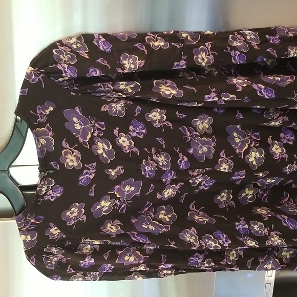 💕GANNI💕 Floral Georgette Mini Shift Dress ~ Black Floral Print 38 EU - Picture 14 of 16